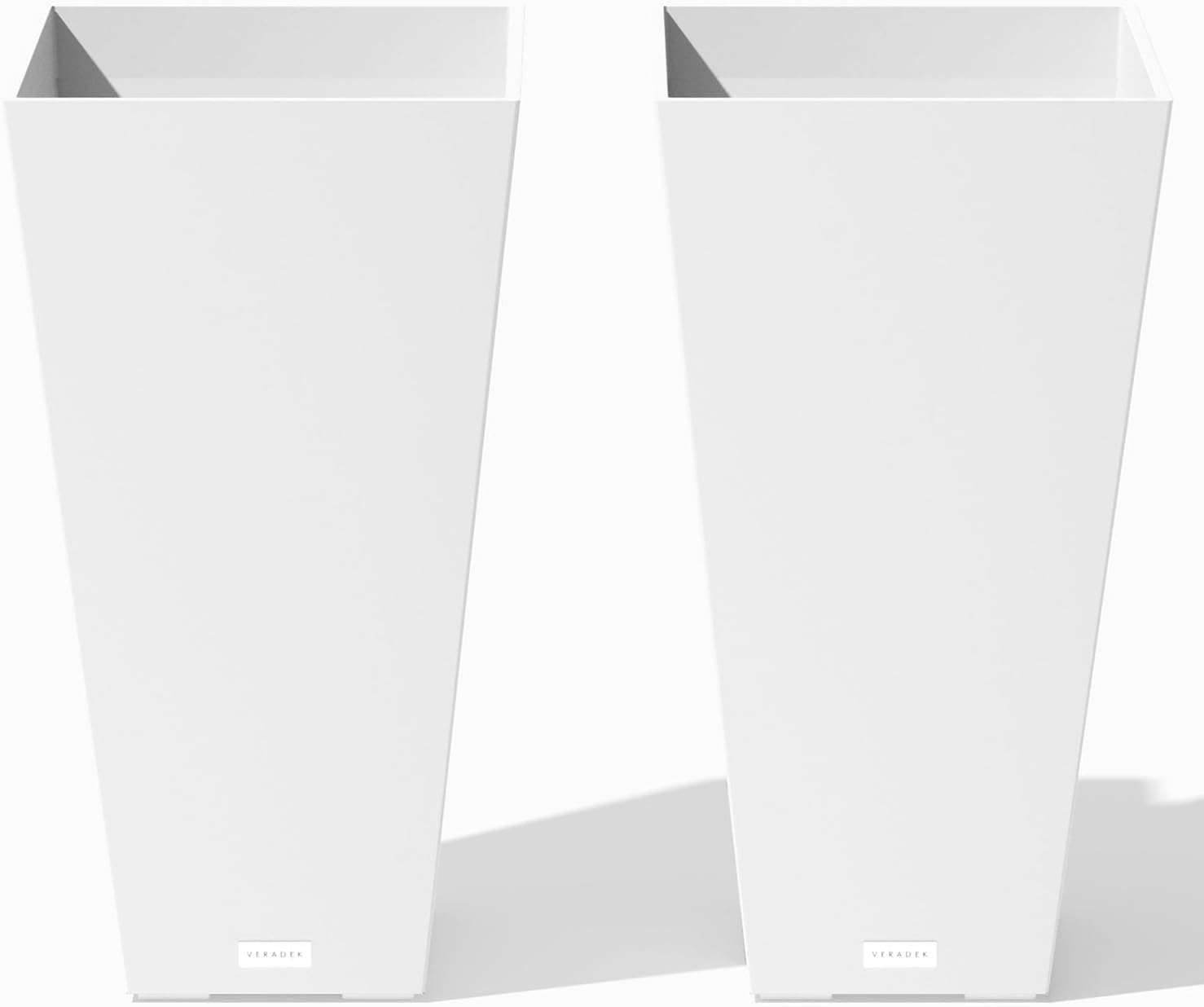Veradek Pure Series Taper Planter - Tall Tapered Outdoor Planter with Shelf