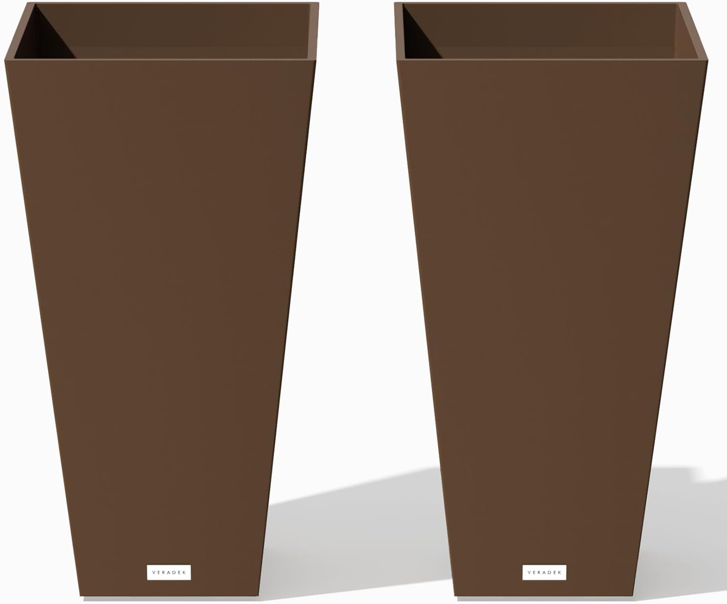 Veradek Pure Series Taper Planter - Tall Tapered Outdoor Planter with Shelf