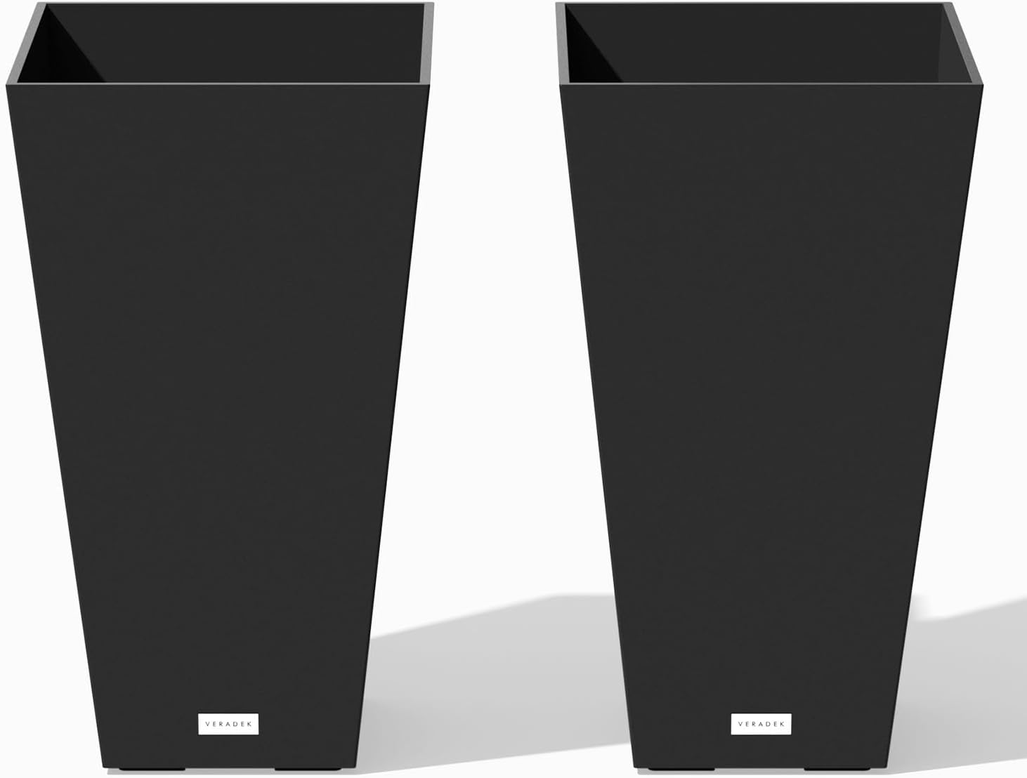 Veradek Pure Series Taper Planter - Tall Tapered Outdoor Planter with Shelf