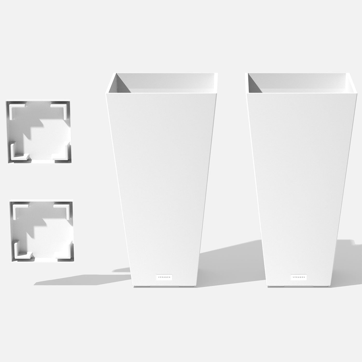 Veradek Pure Series Taper Planter - Tall Tapered Outdoor Planter with Shelf