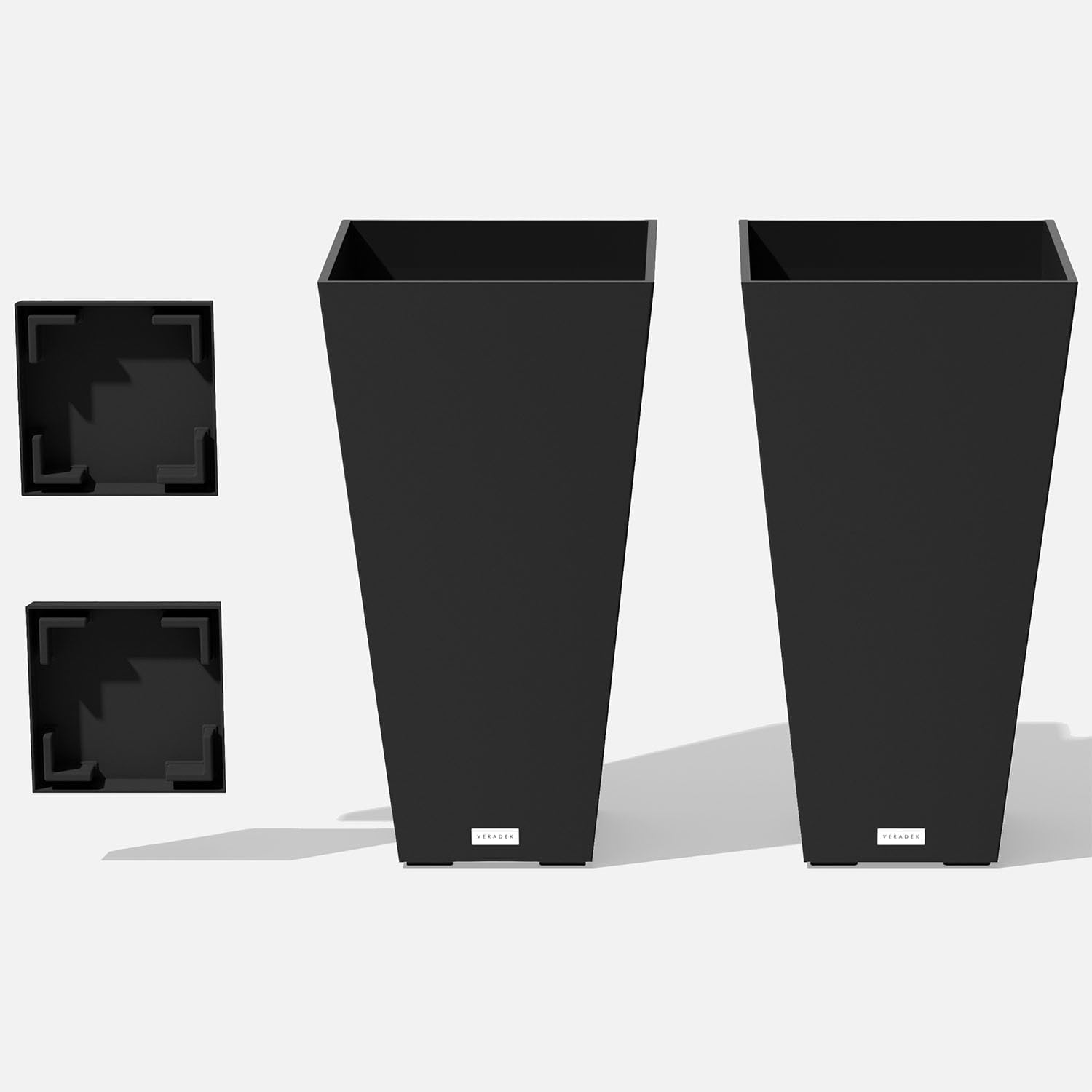 Veradek Pure Series Taper Planter - Tall Tapered Outdoor Planter with Shelf