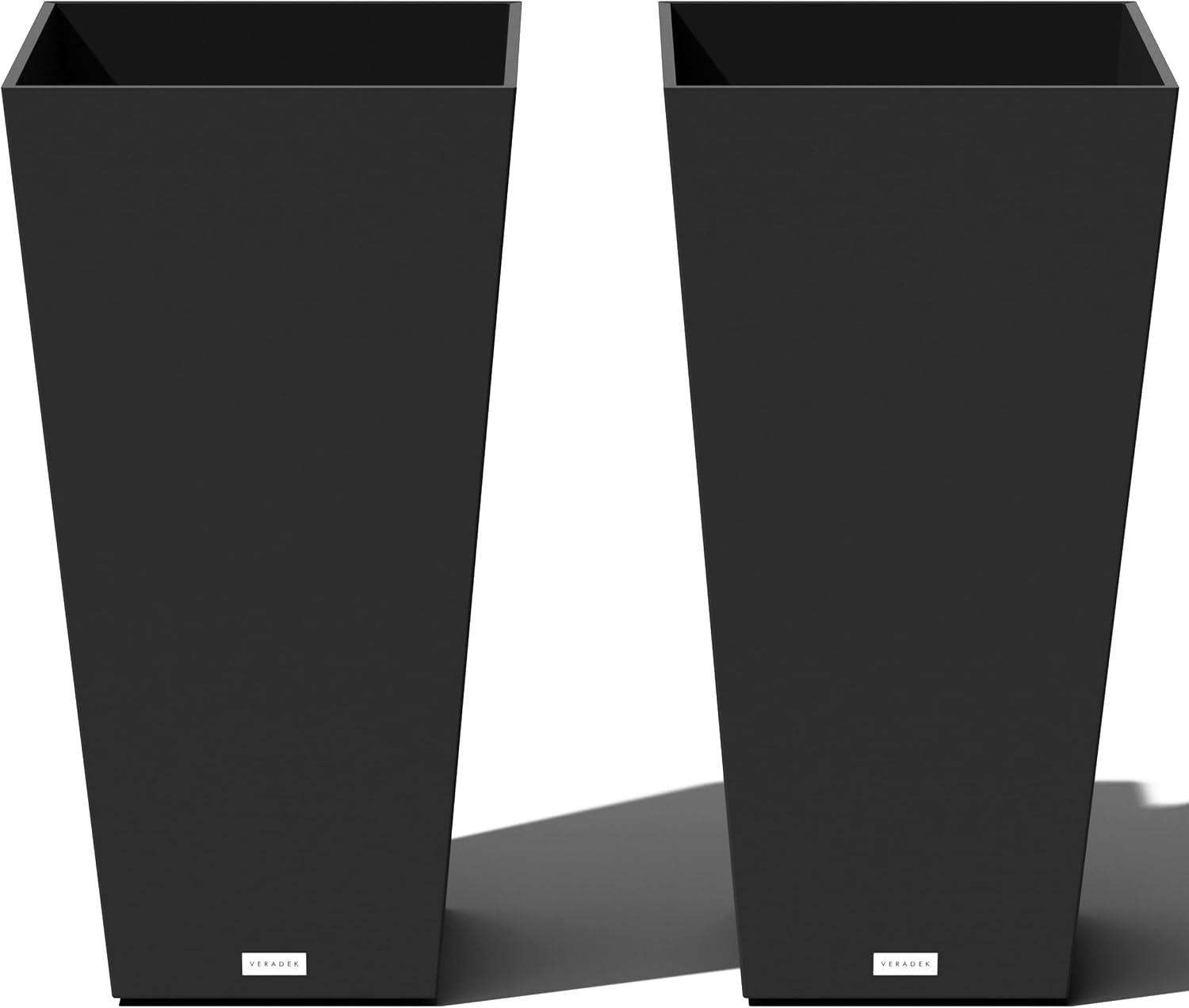 Veradek Pure Series Taper Planter - Tall Tapered Outdoor Planter with Shelf