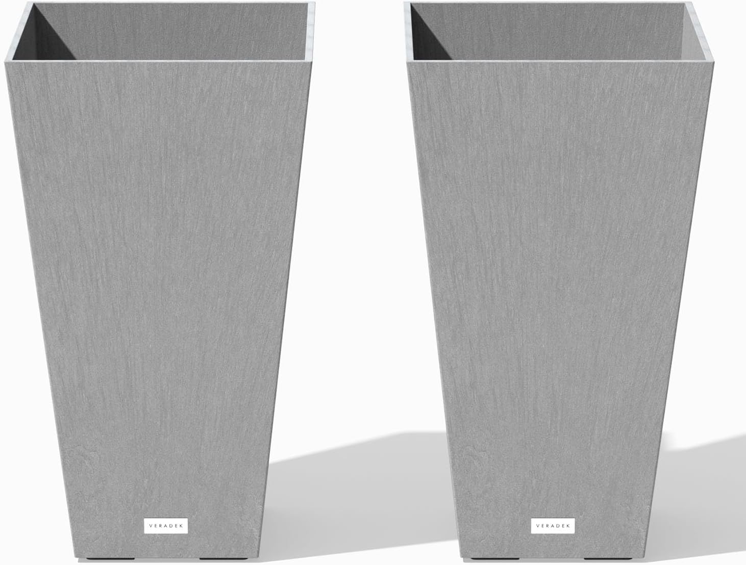 Veradek Pure Series Taper Planter - Tall Tapered Outdoor Planter with Shelf