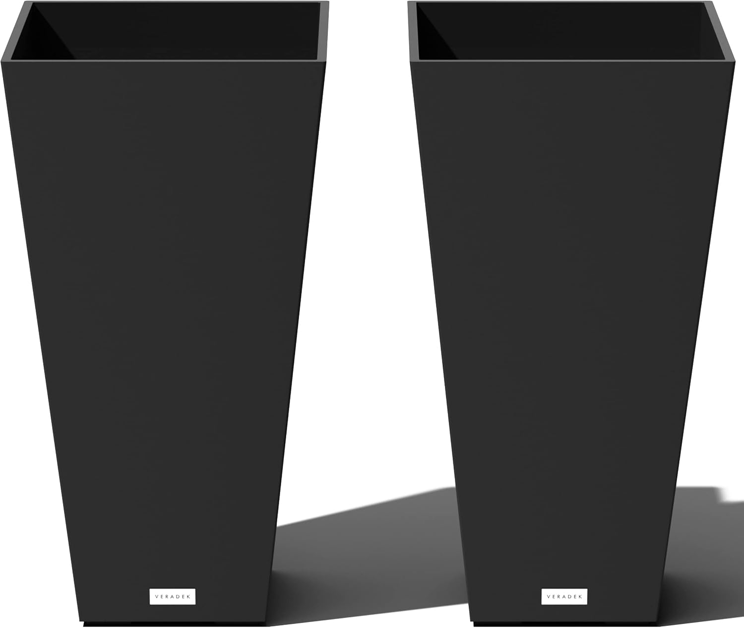 Veradek Pure Series Taper Planter - Tall Tapered Outdoor Planter with Shelf