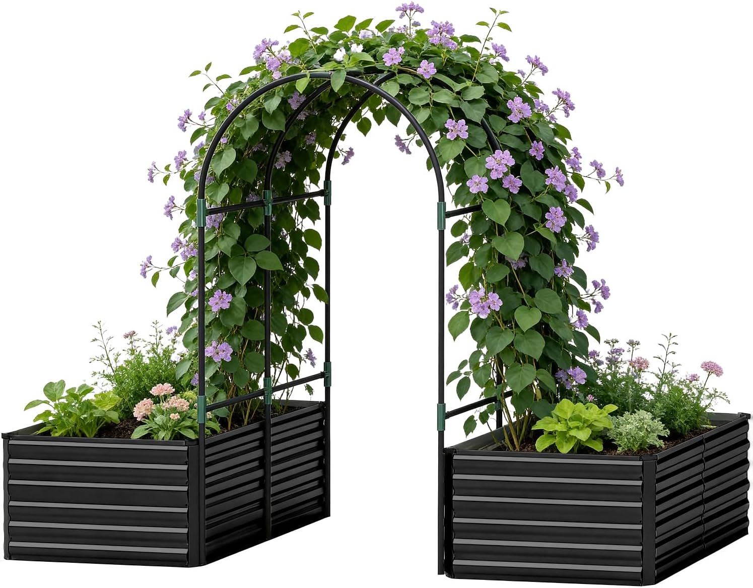 8x4x3ft Raised Garden Bed Outdoor, Galvanized Steel Garden Beds
