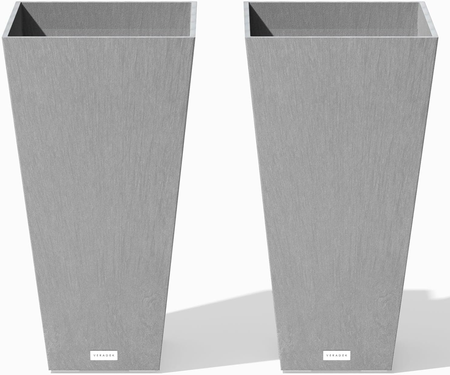 Veradek Pure Series Taper Planter - Tall Tapered Outdoor Planter with Shelf