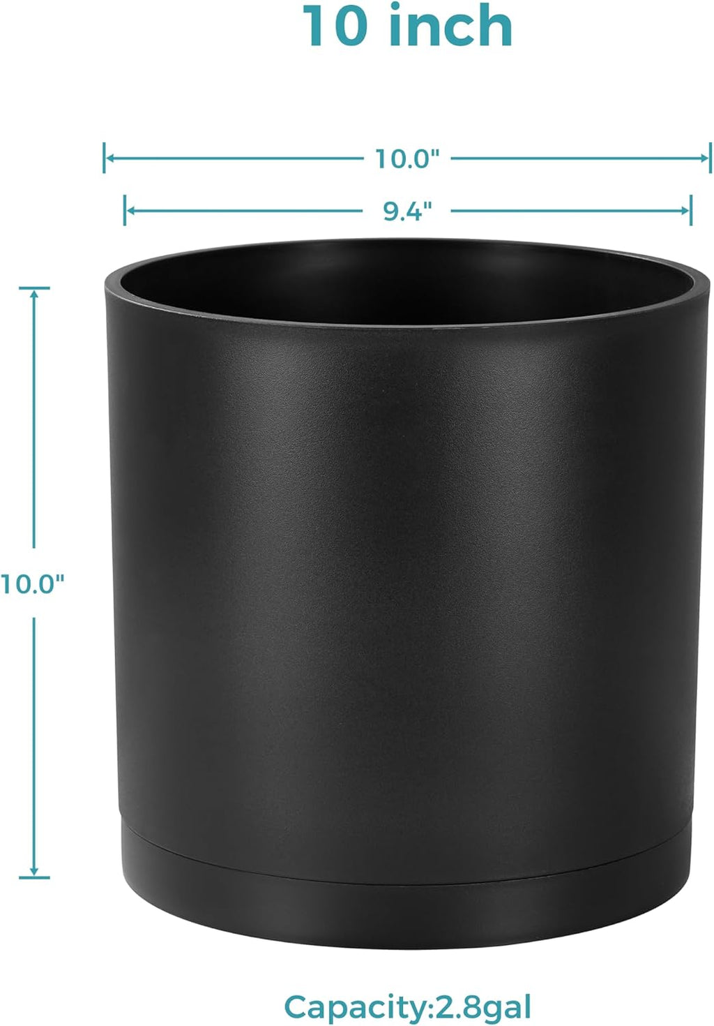 10-Inch Black Planter & 8”-12” Adjustable Stand Bundle