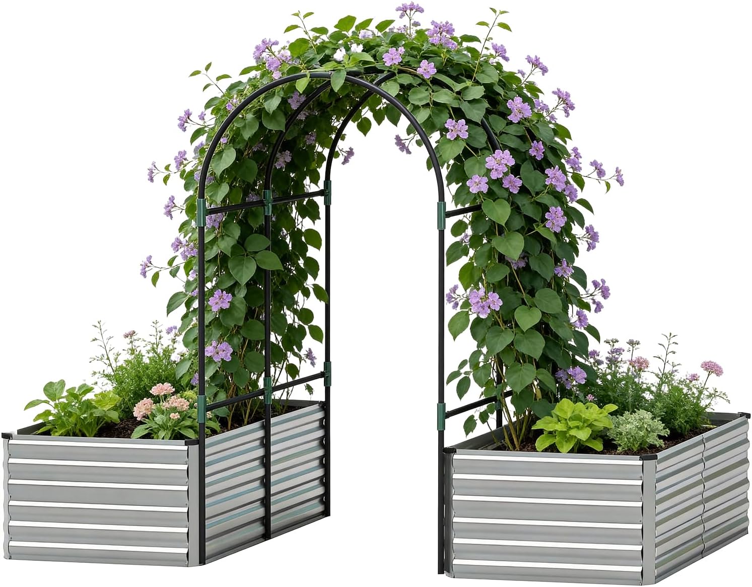 8x4x3ft Raised Garden Bed Outdoor, Galvanized Steel Garden Beds