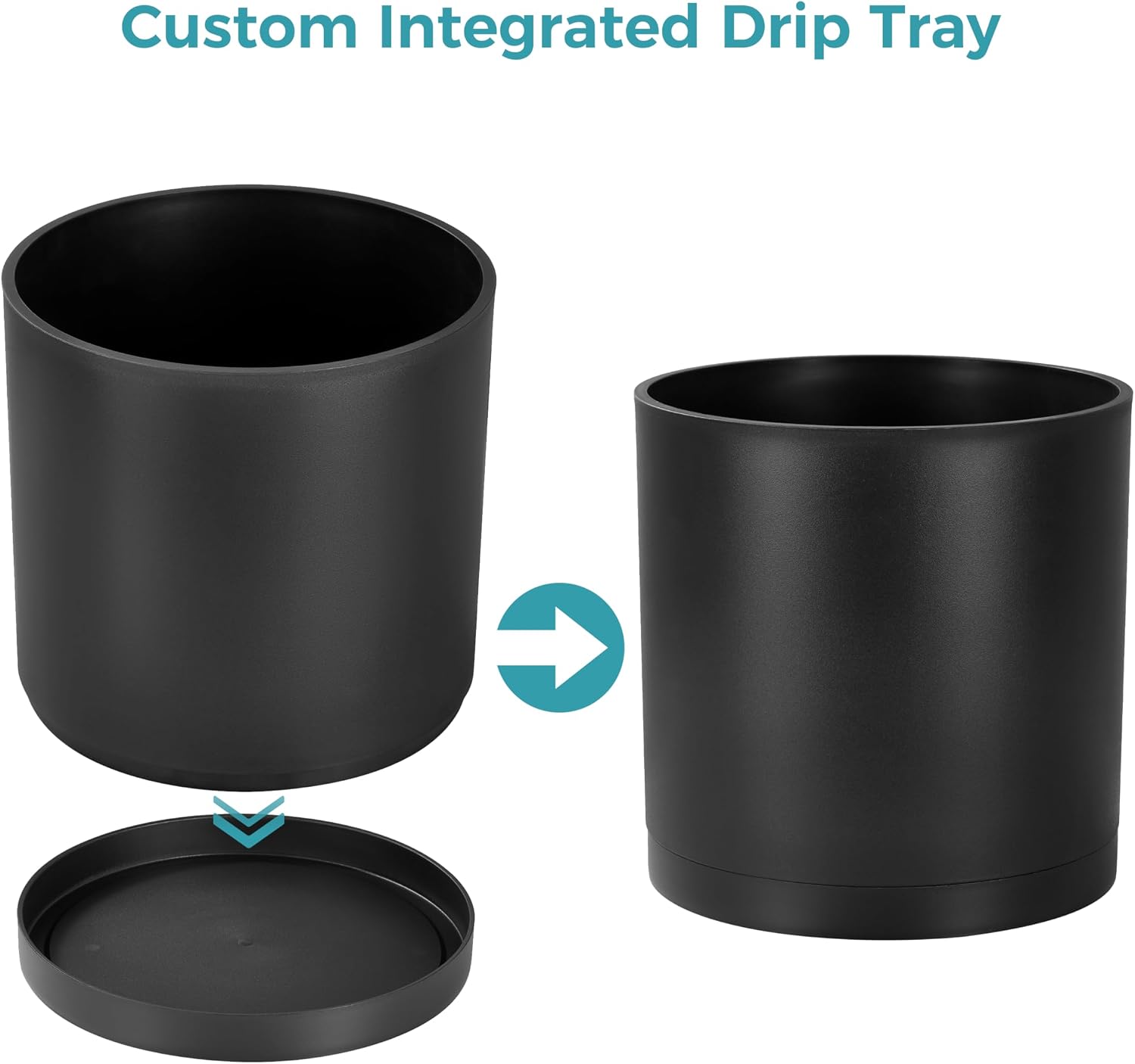 10-Inch Black Planter & 8”-12” Adjustable Stand Bundle