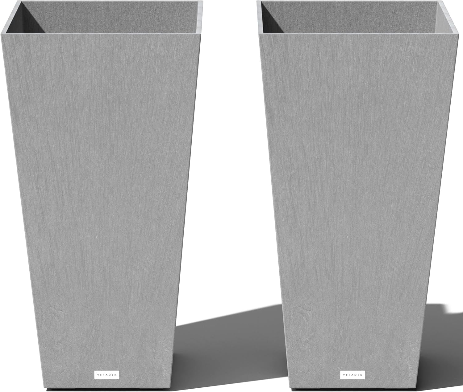 Veradek Pure Series Taper Planter - Tall Tapered Outdoor Planter with Shelf
