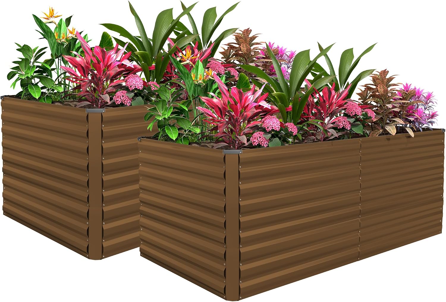 8x4x3ft Raised Garden Bed Outdoor, Galvanized Steel Garden Beds