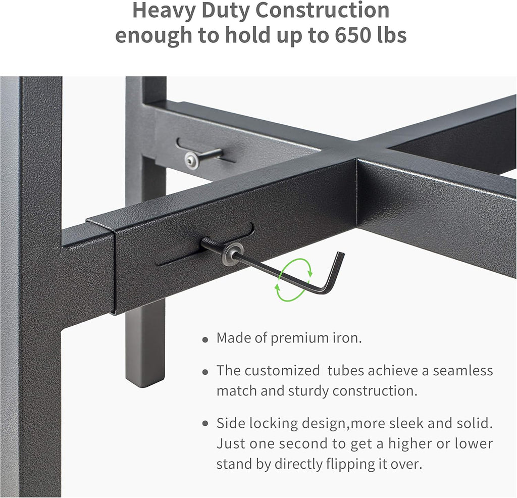 10-Inch Black Planter & 8”-12” Adjustable Stand Bundle